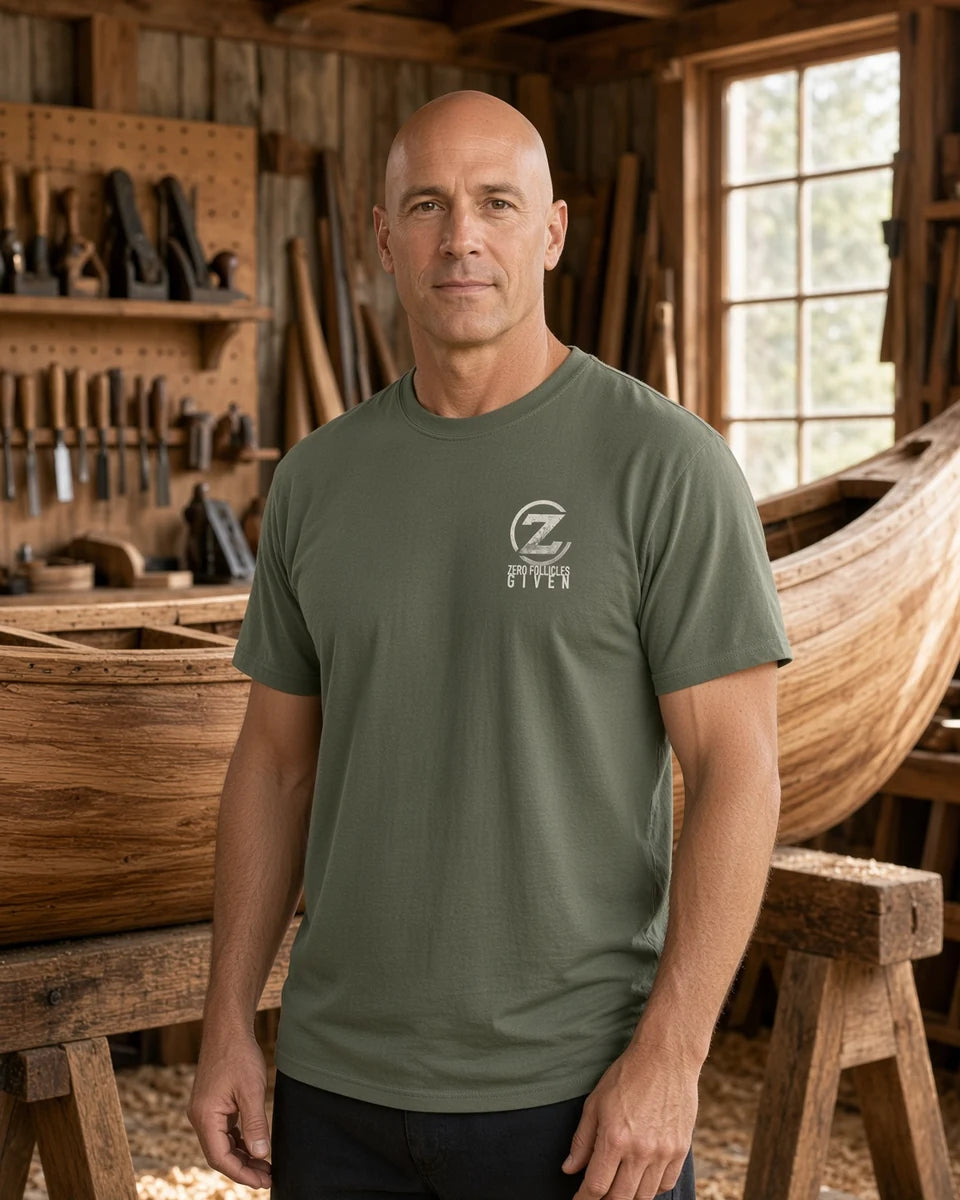 Zero Follicles Given Ridgeback Unisex Heavyweight T-Shirt — Moss front