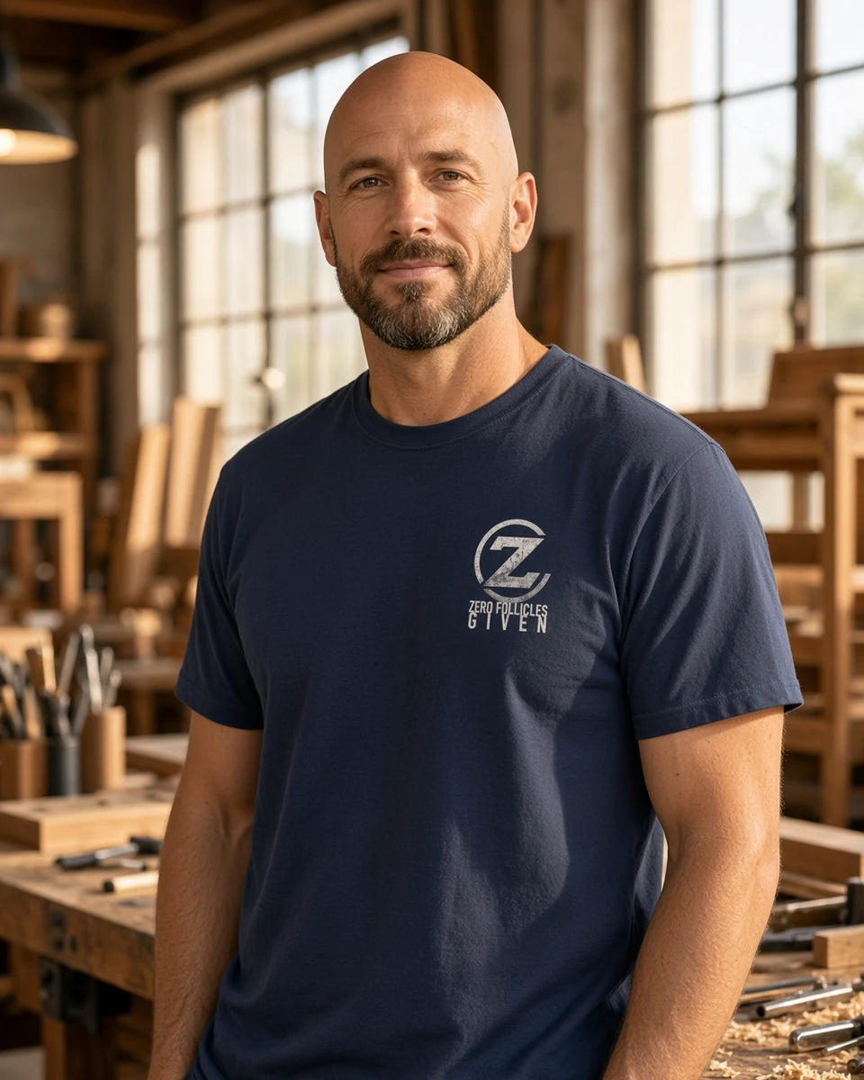 Zero Follicles Given Ridgeback Unisex Heavyweight T-Shirt — Navy front