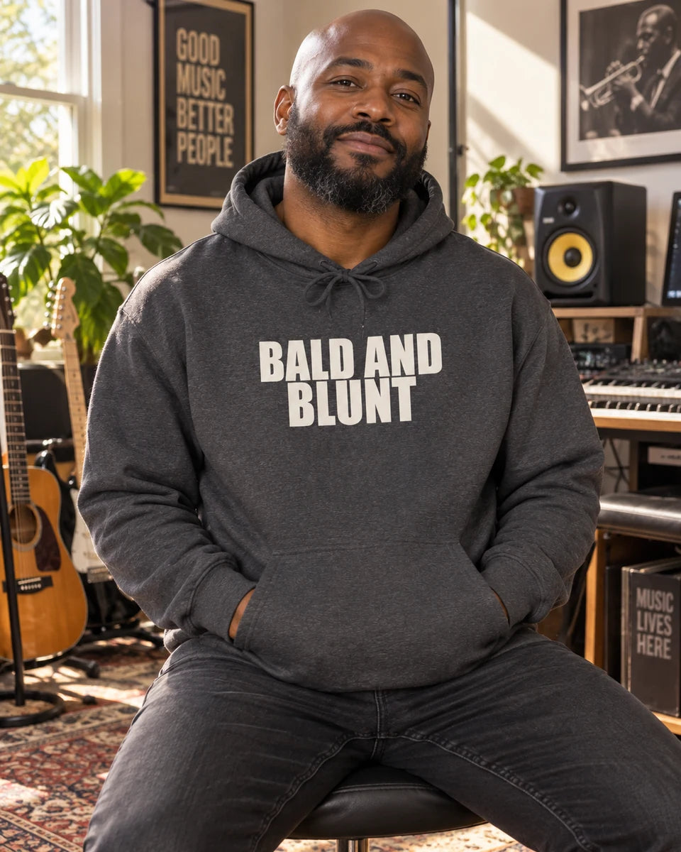 Bald And Blunt Unisex Pullover Hoodie — Dark Heather front