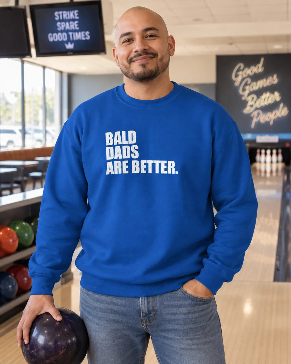 Bald Dads Are Better Unisex Crewneck Sweatshirt — Royal front