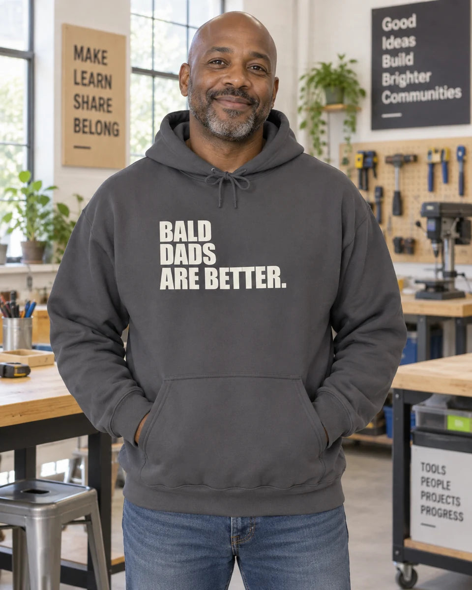 Bald Dads Are Better Unisex Pullover Hoodie — Charcoal front
