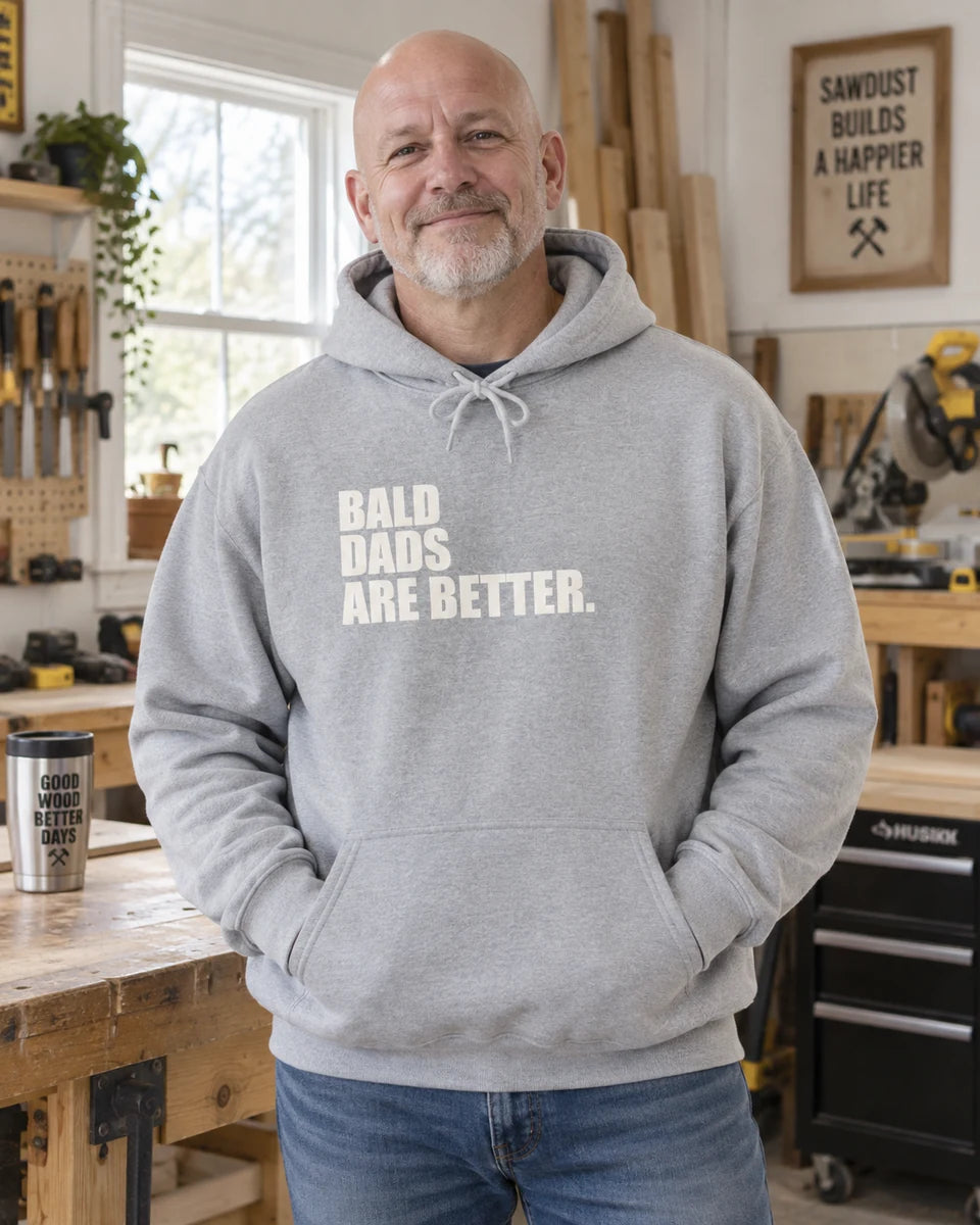 Bald Dads Are Better Unisex Pullover Hoodie — Sport Grey front
