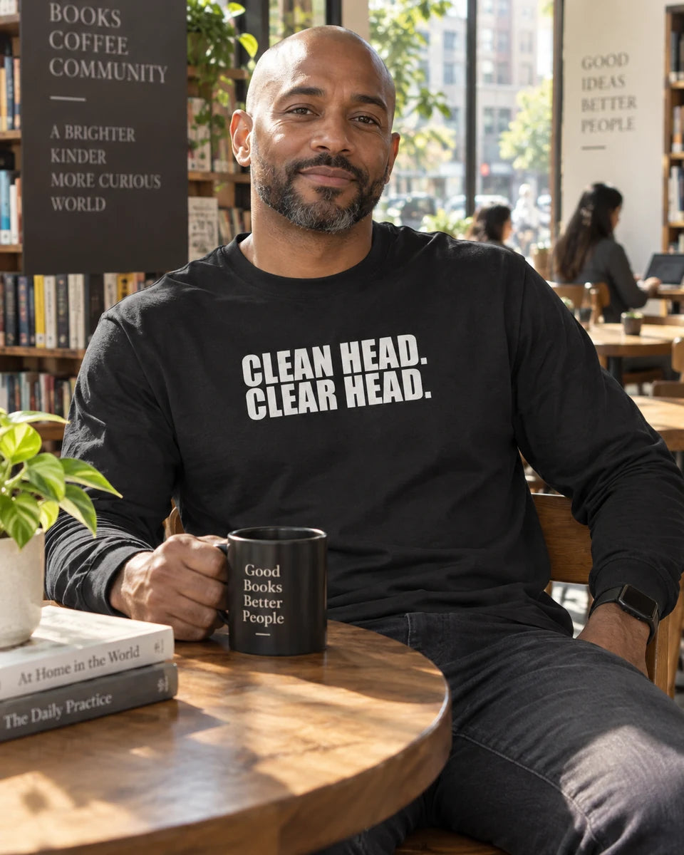 Clean Head Clear Head Unisex Long Sleeve T-Shirt — Black front