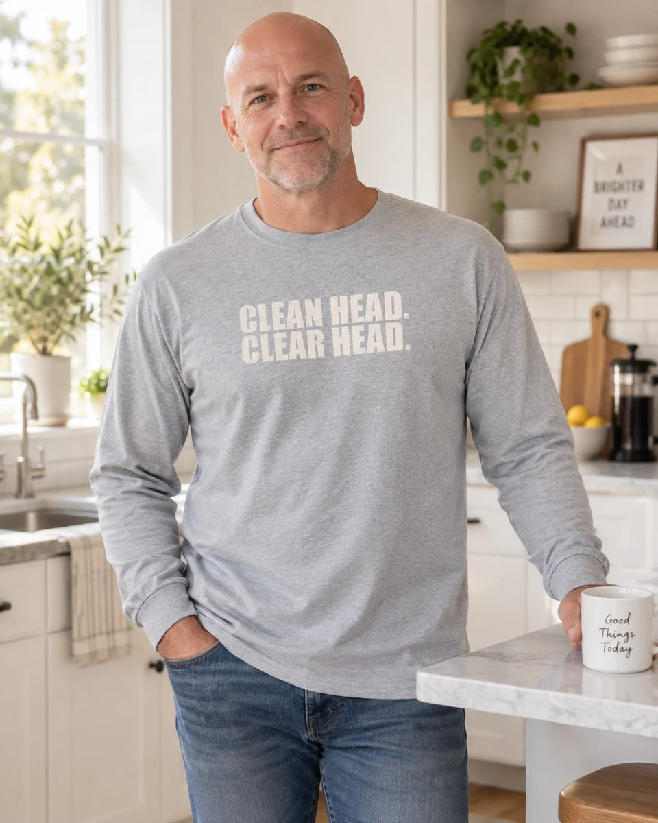 Clean Head Clear Head Unisex Long Sleeve T-Shirt — Sport Grey front