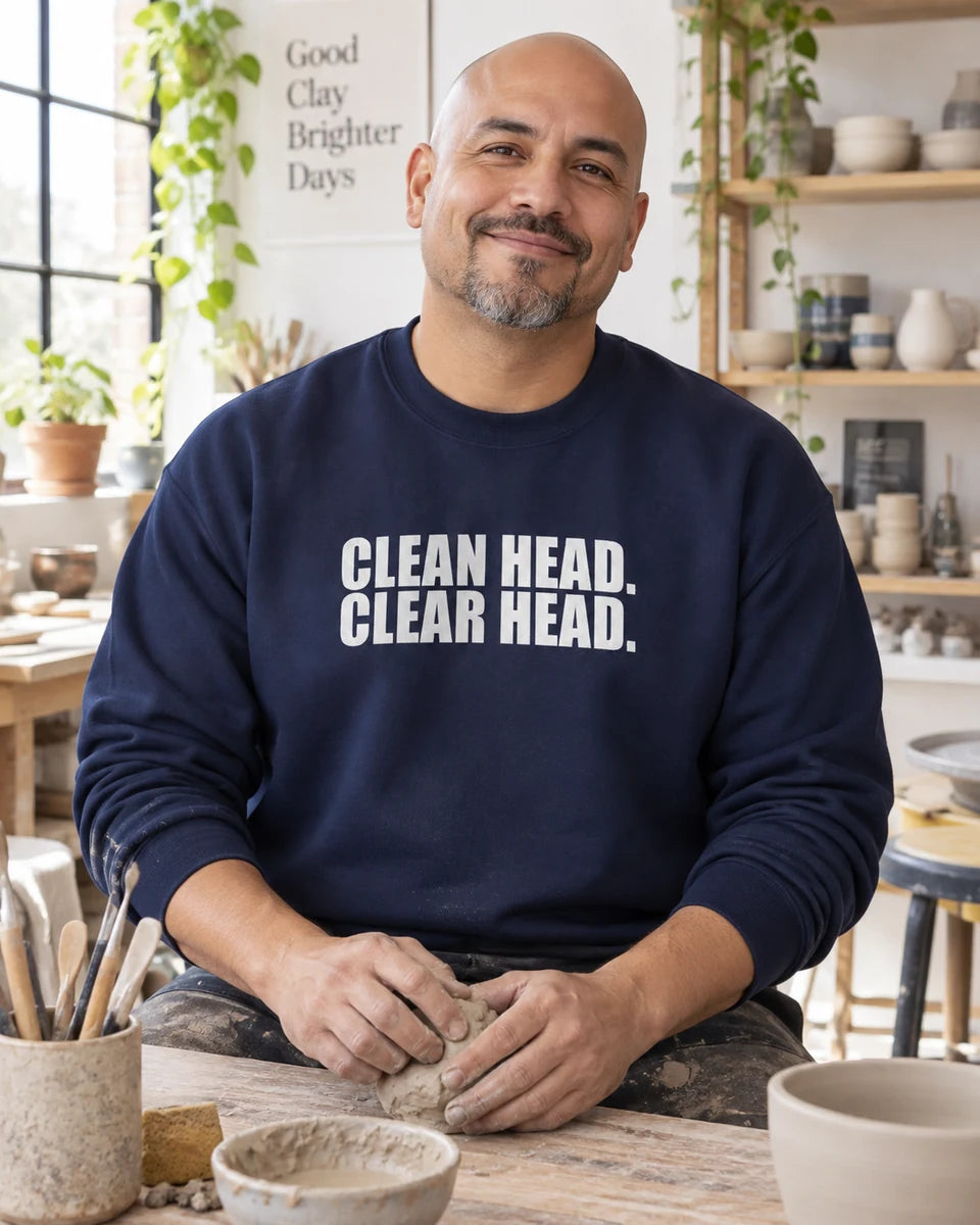 Clean Head Clear Head Unisex Crewneck Sweatshirt — Navy front