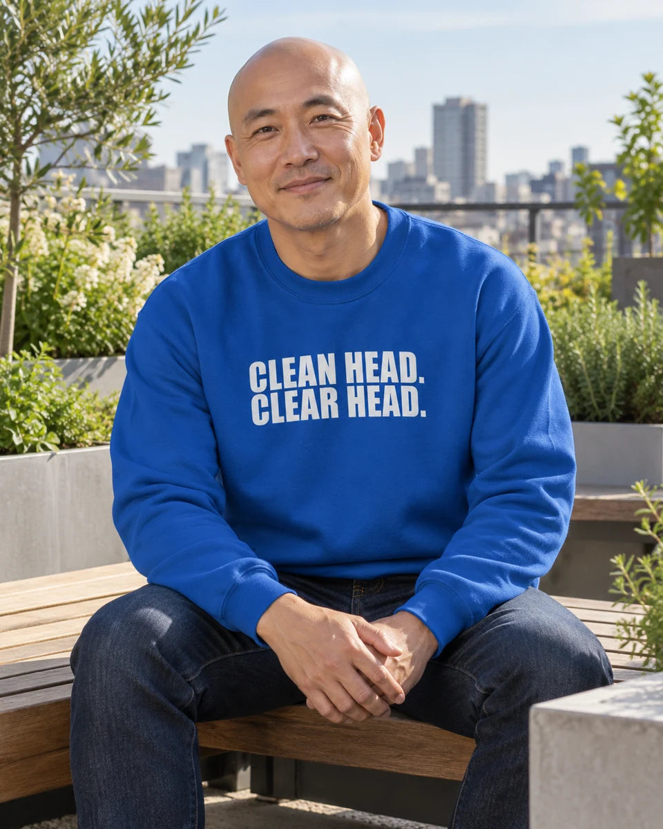 Clean Head Clear Head Unisex Crewneck Sweatshirt — Royal front