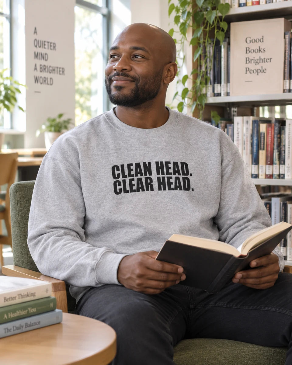 Clean Head Clear Head Unisex Crewneck Sweatshirt — Sport Grey front