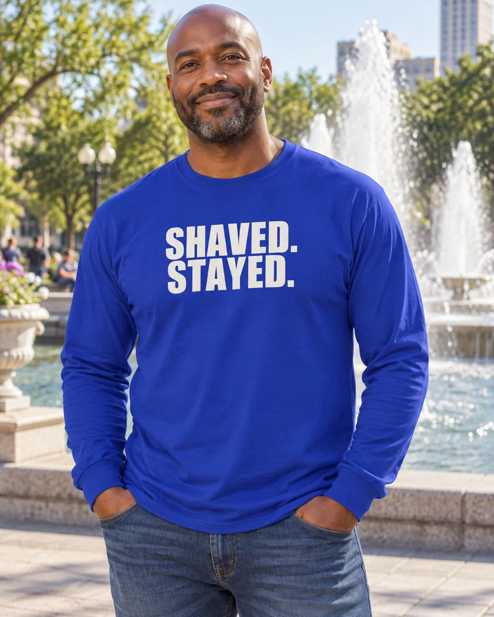 Shaved Stayed Unisex Long Sleeve T-Shirt — Royal front