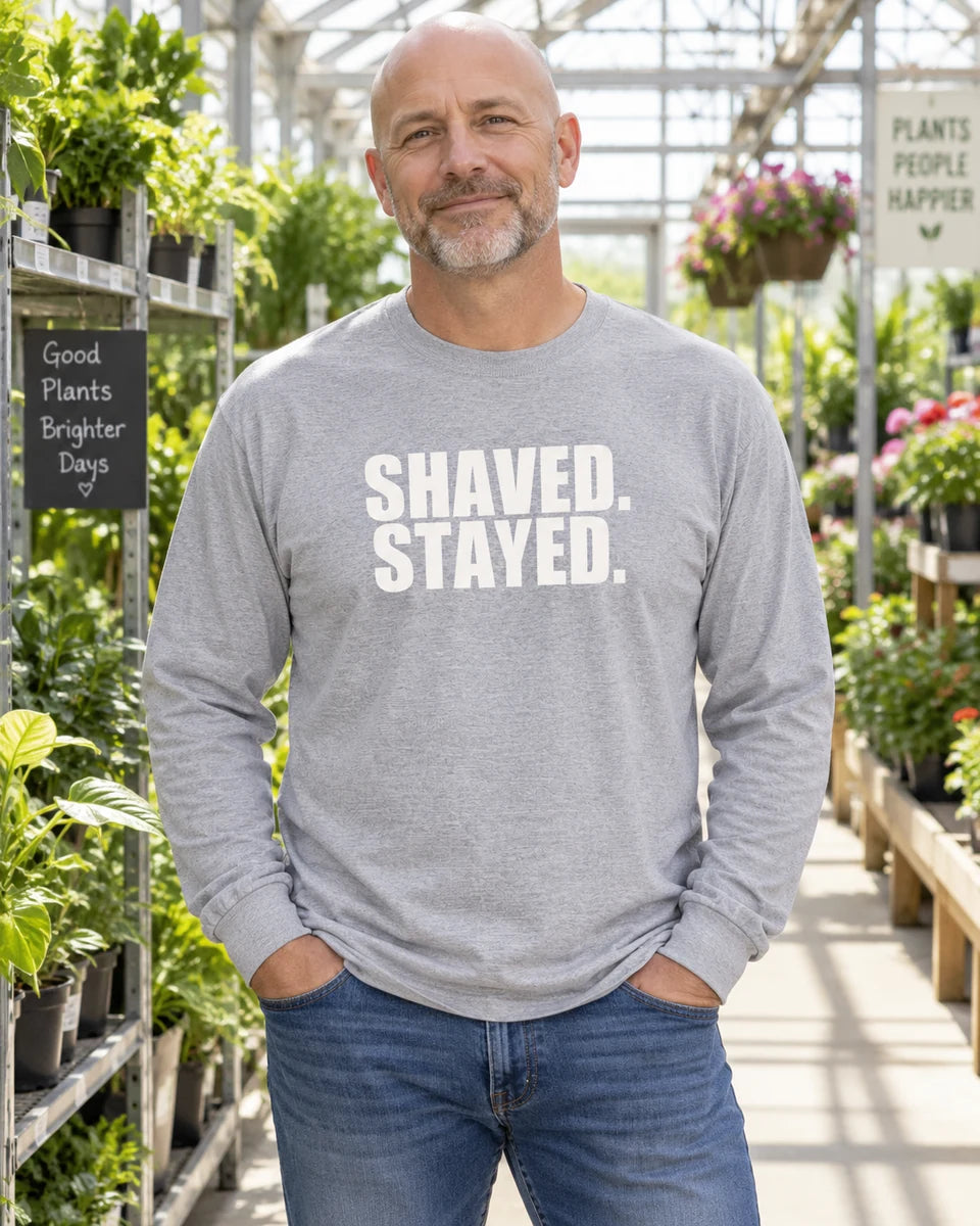 Shaved Stayed Unisex Long Sleeve T-Shirt — Sport Grey front