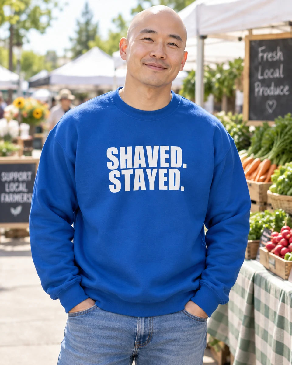 Shaved Stayed Unisex Crewneck Sweatshirt — Royal front