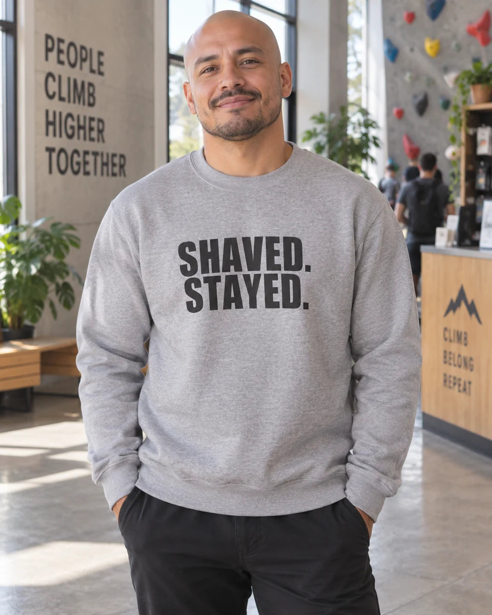 Shaved Stayed Unisex Crewneck Sweatshirt — Sport Grey front