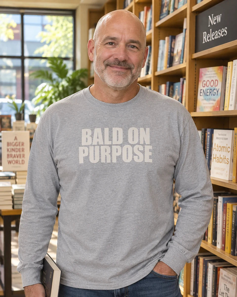 Bald On Purpose Unisex Long Sleeve T-Shirt — Sport Grey front
