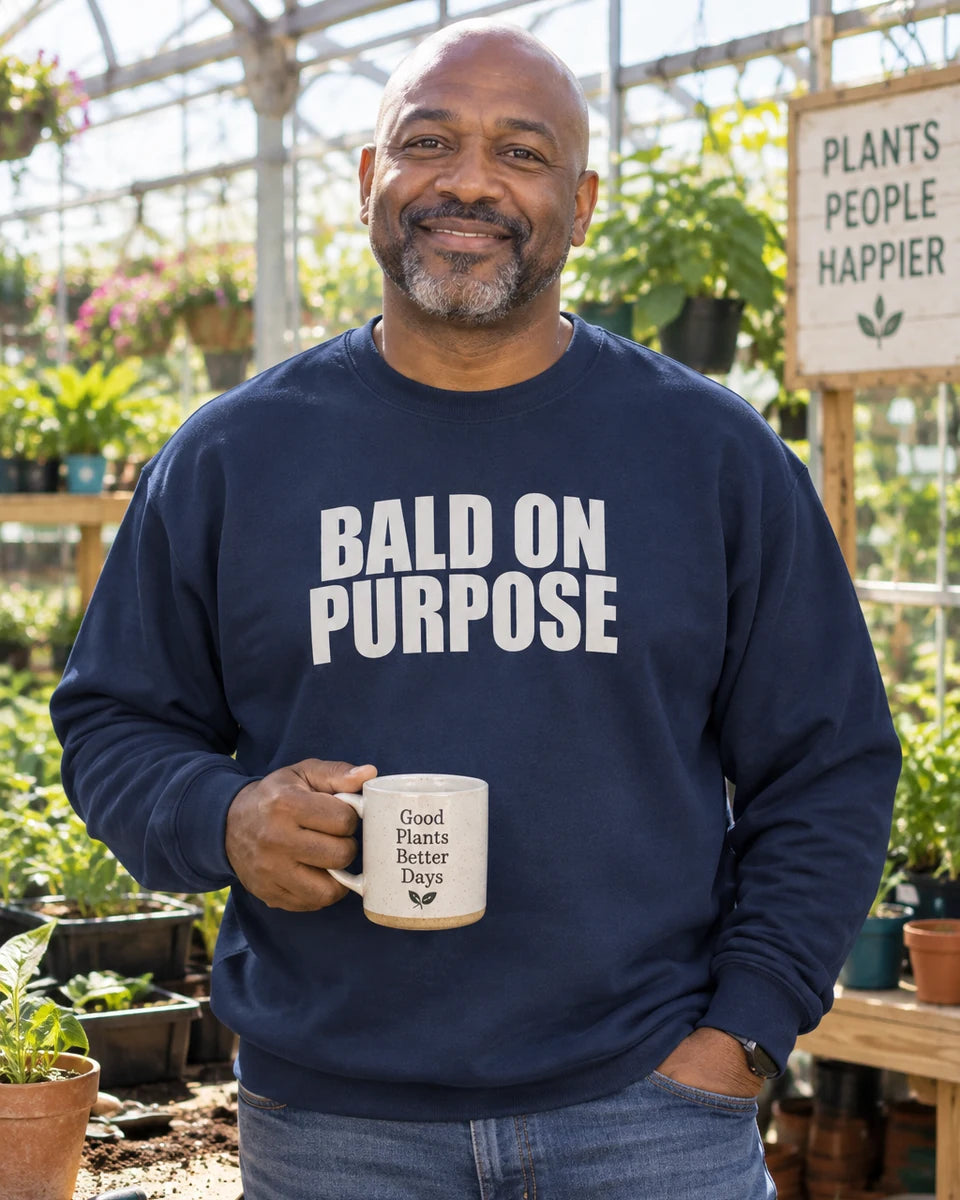 Bald On Purpose Unisex Crewneck Sweatshirt — Navy front
