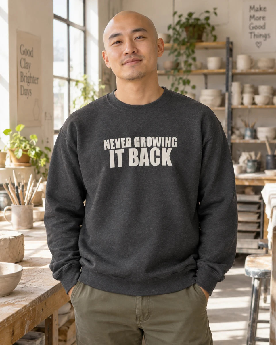 Never Growing It Back Unisex Crewneck Sweatshirt — Dark Heather front