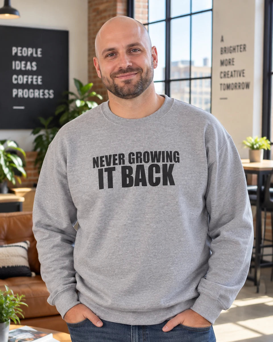 Never Growing It Back Unisex Crewneck Sweatshirt — Sport Grey front