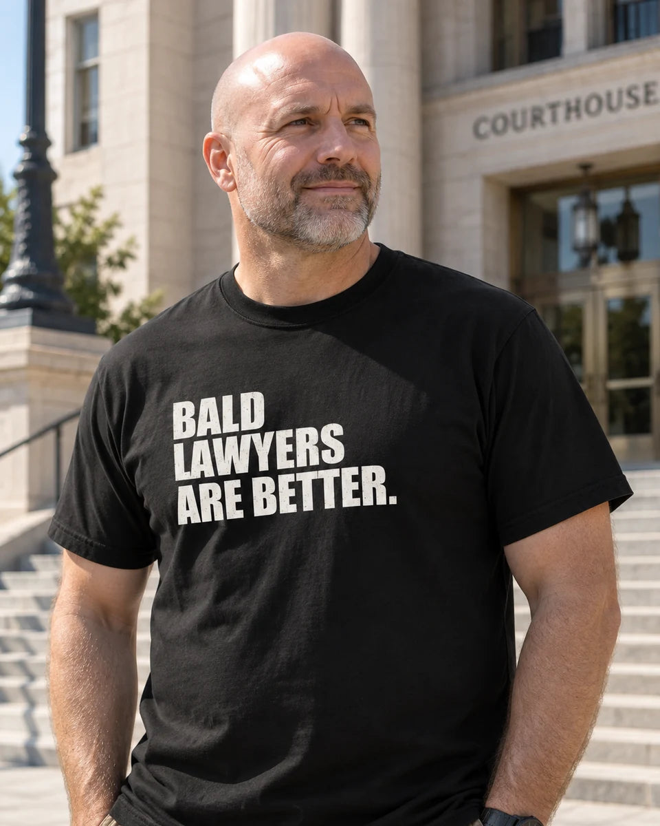 Bald Lawyers Are Better Unisex Heavyweight T-Shirt — Black front