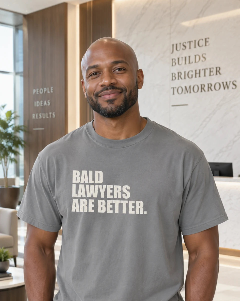 Bald Lawyers Are Better Unisex Heavyweight T-Shirt — Grey front