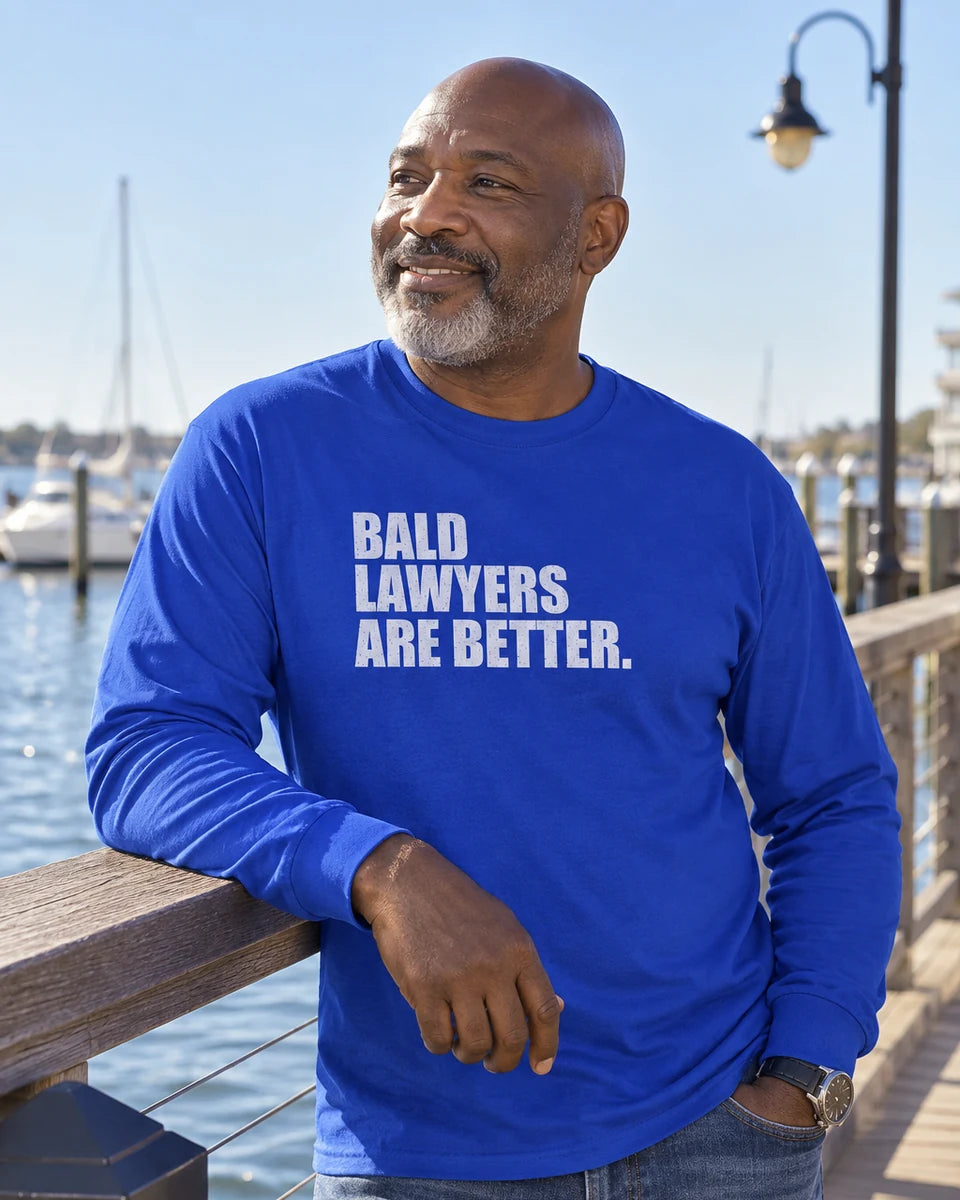 Bald Lawyers Are Better Unisex Long Sleeve T-Shirt — Royal front
