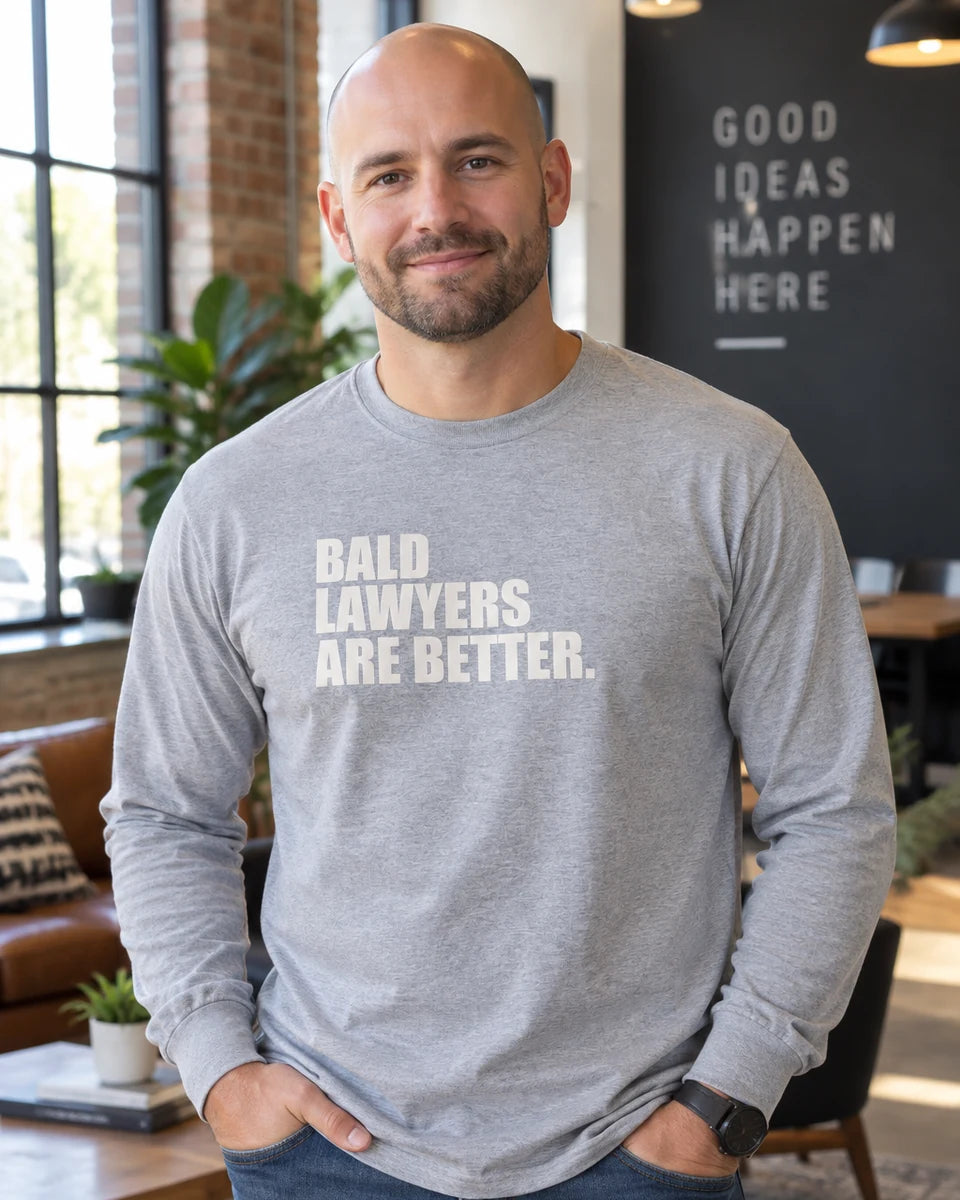 Bald Lawyers Are Better Unisex Long Sleeve T-Shirt — Sport Grey front