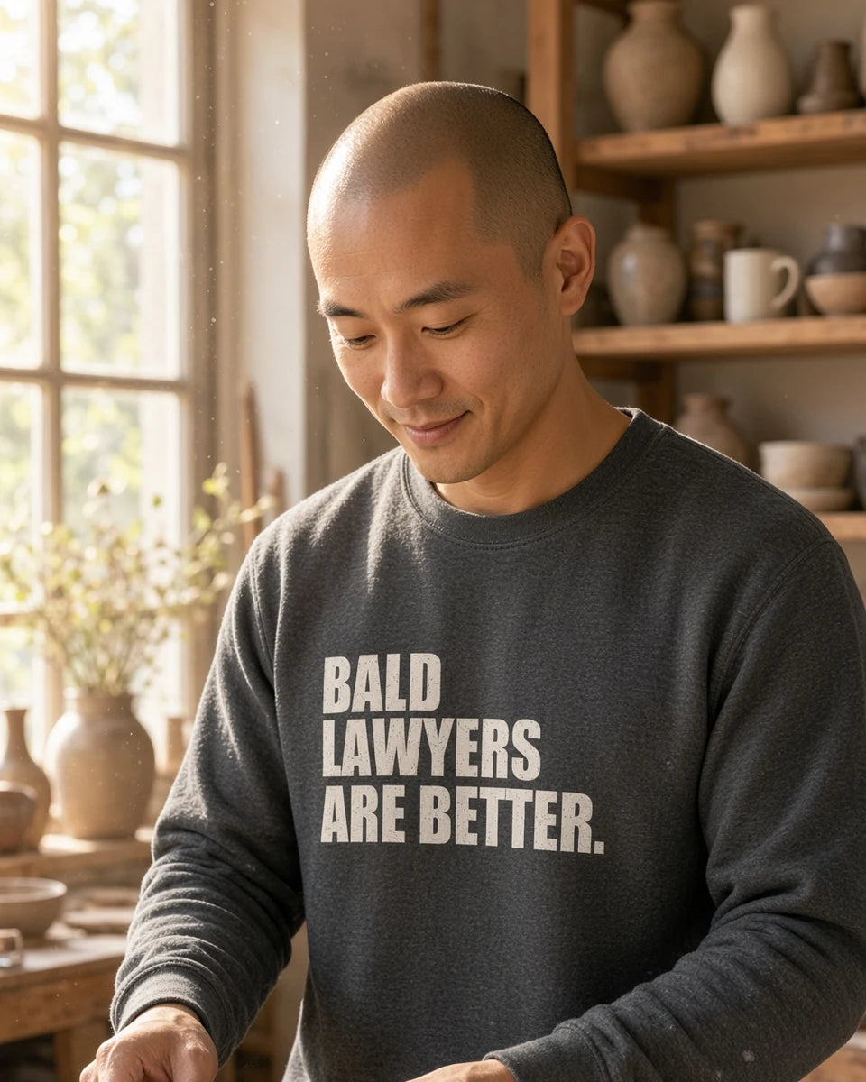 Bald Lawyers Are Better Unisex Crewneck Sweatshirt — Dark Heather front