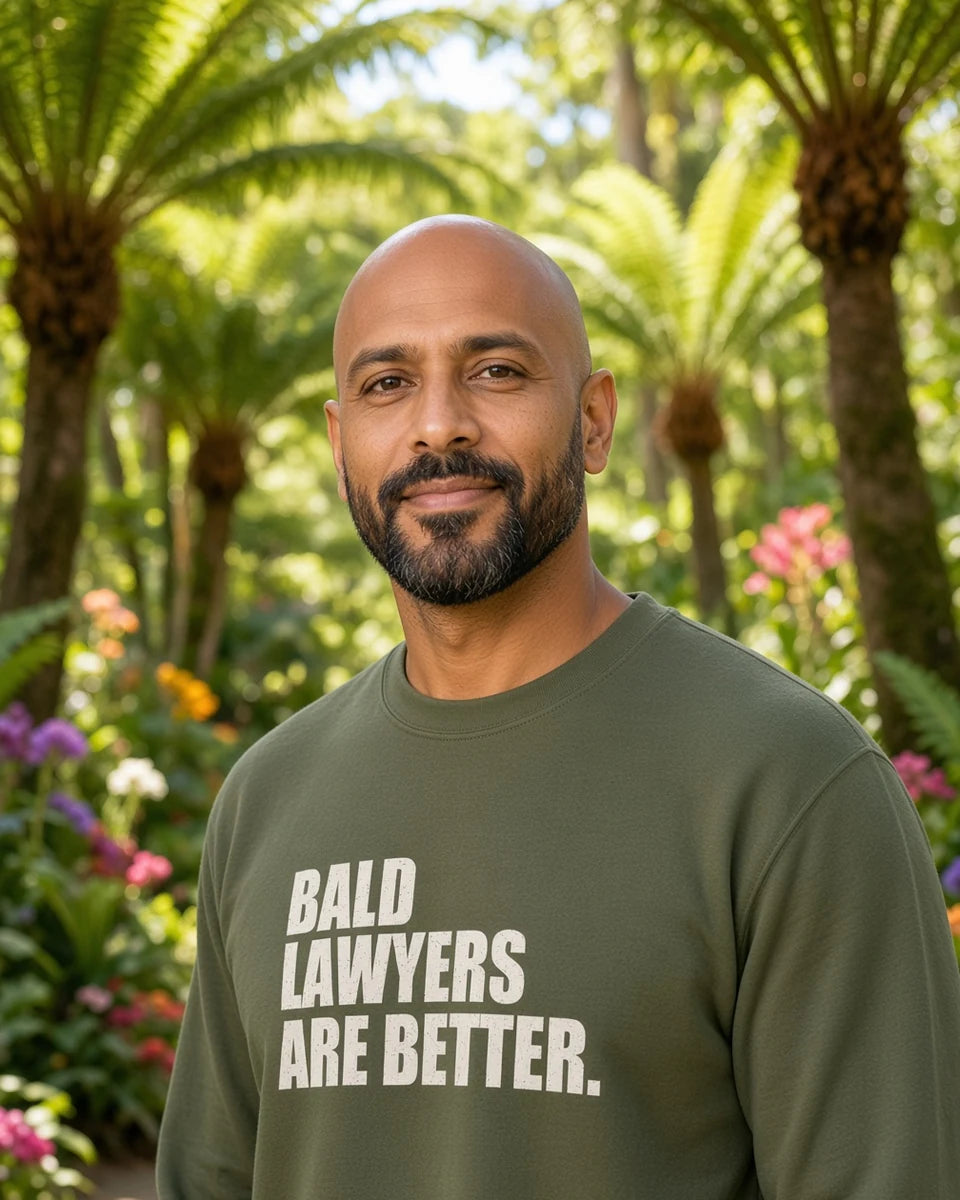 Bald Lawyers Are Better Unisex Crewneck Sweatshirt — Military Green front