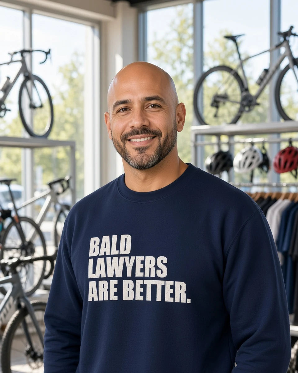 Bald Lawyers Are Better Unisex Crewneck Sweatshirt — Navy front