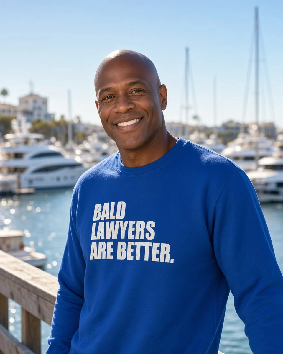 Bald Lawyers Are Better Unisex Crewneck Sweatshirt — Royal front