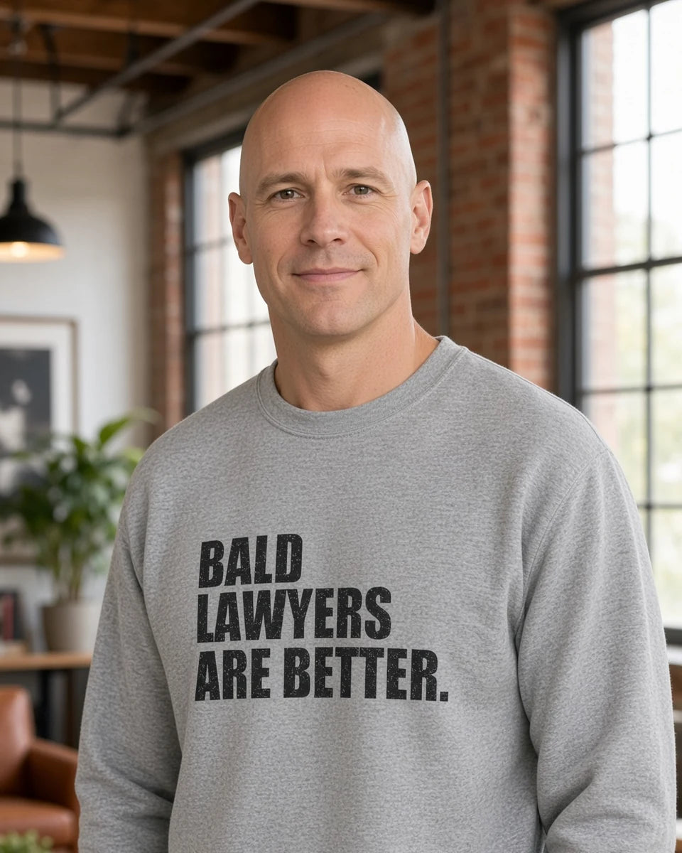 Bald Lawyers Are Better Unisex Crewneck Sweatshirt — Sport Grey front