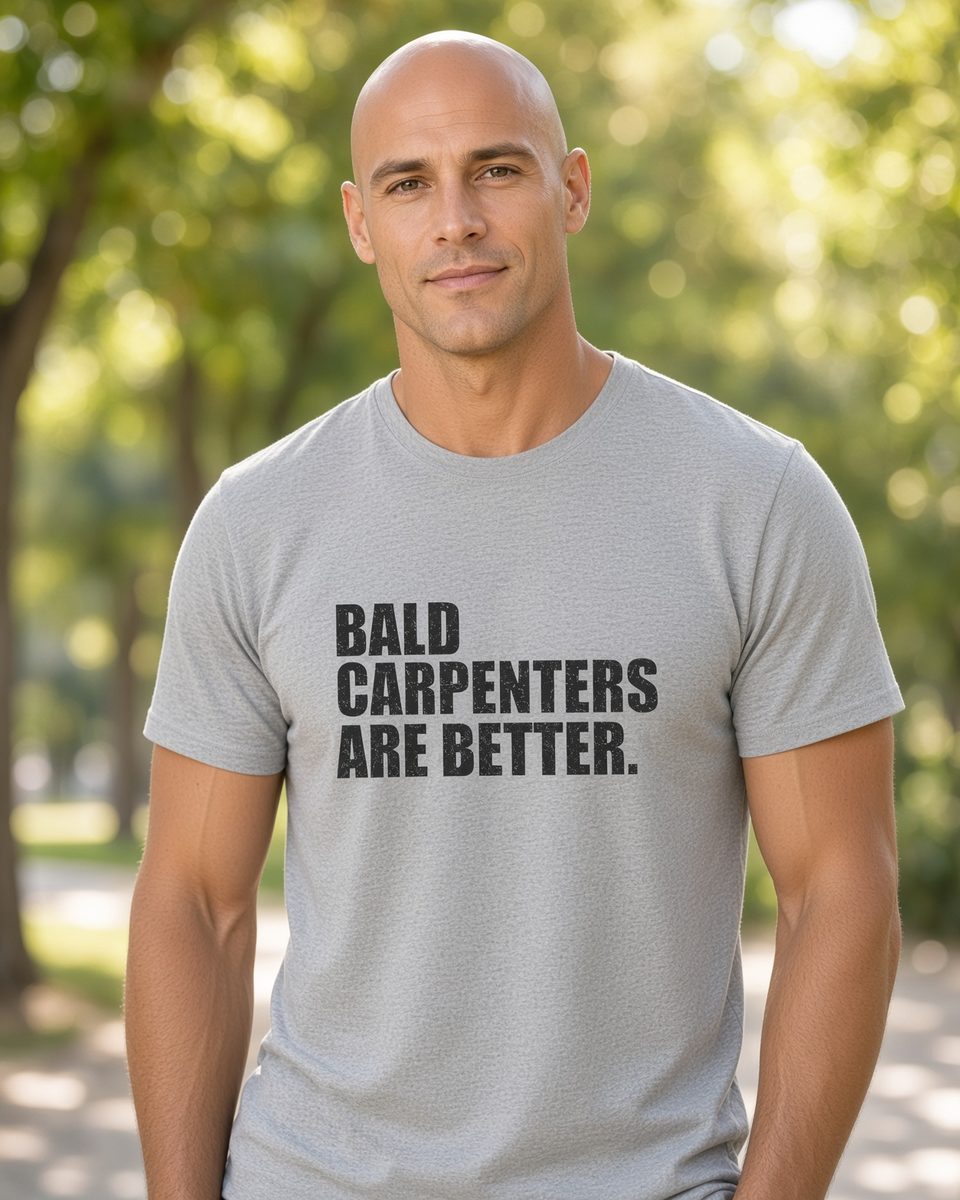 Bald Carpenters Are Better T-Shirt — Sport Grey front lifestyle photo