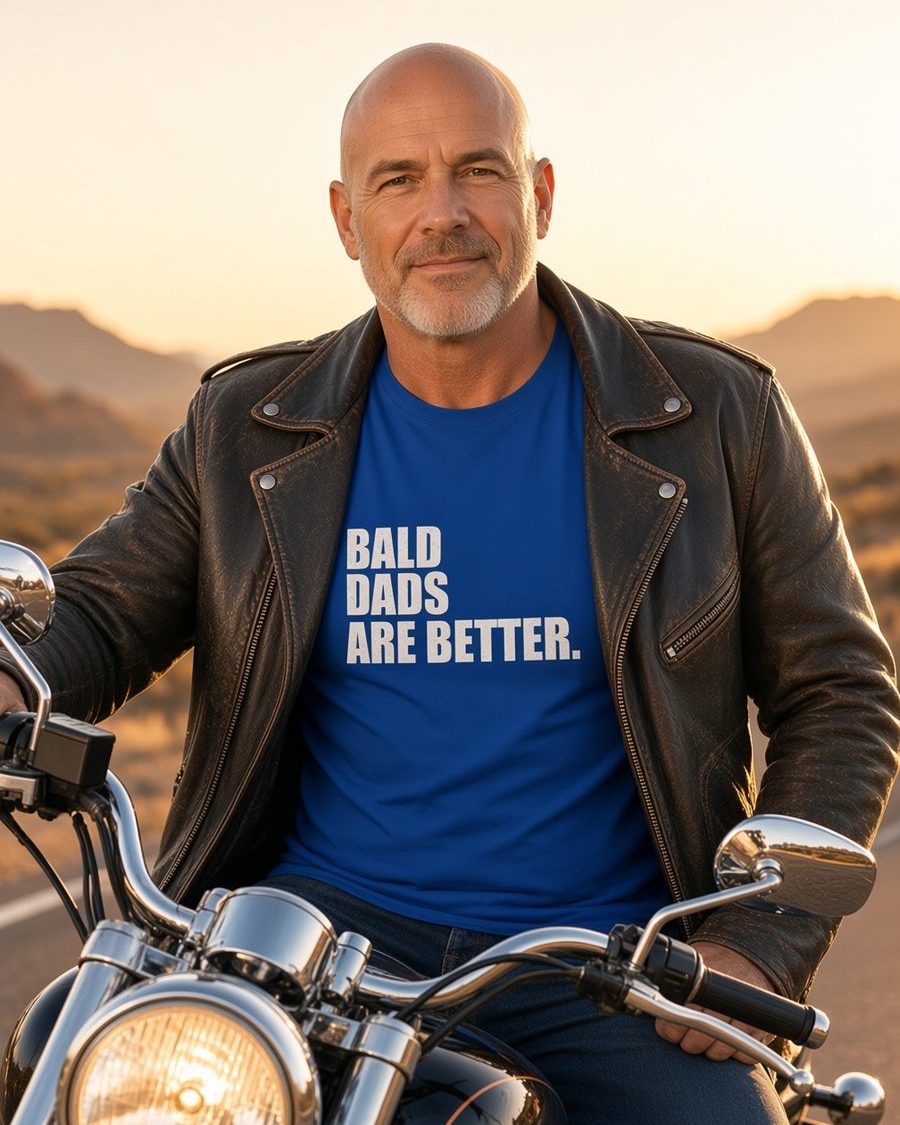Bald Dads Are Better T-Shirt — Royal front lifestyle photo