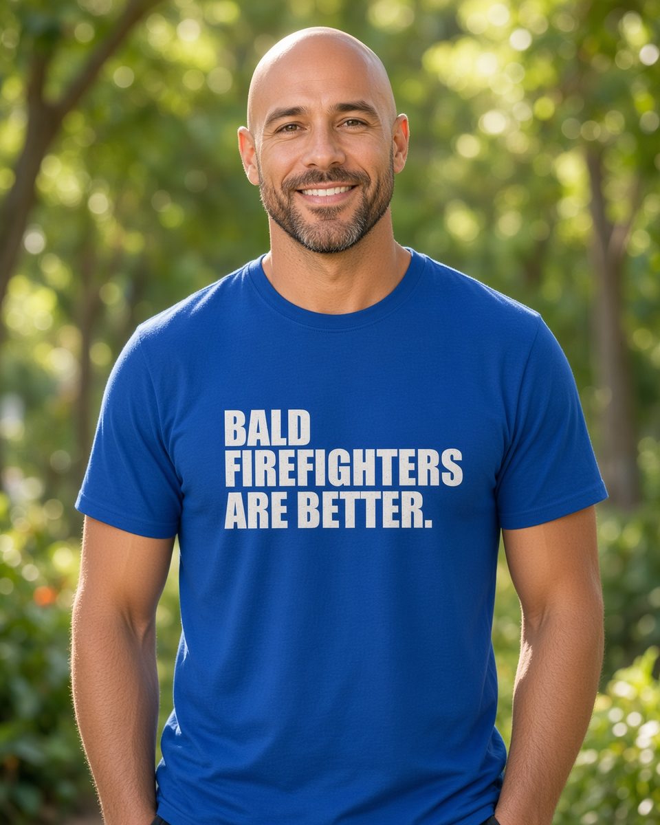 Bald Firefighters Are Better T-Shirt — Royal front lifestyle photo