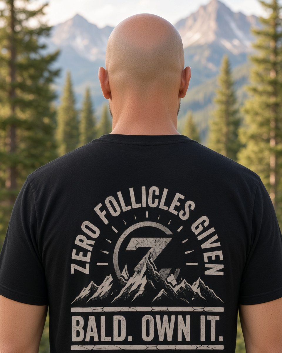 Zero Follicles Given Horizon Seal Tee — Black back lifestyle photo