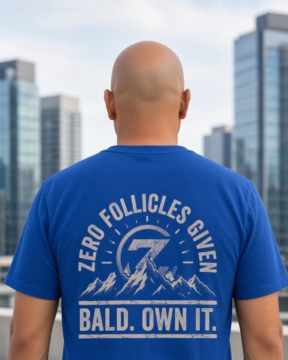 Zero Follicles Given Horizon Seal Tee — Royal back lifestyle photo
