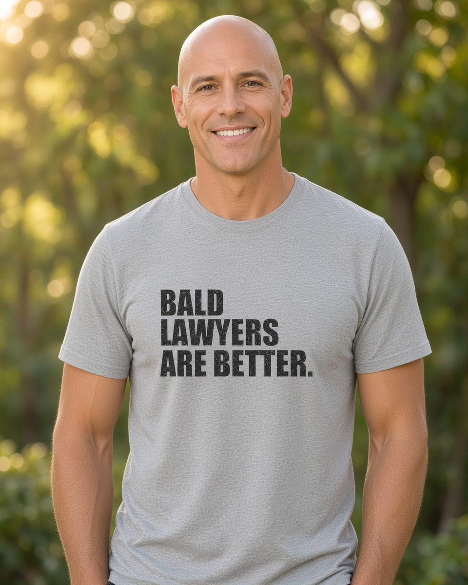 Bald Lawyers Are Better T-Shirt — Sport Grey front lifestyle photo