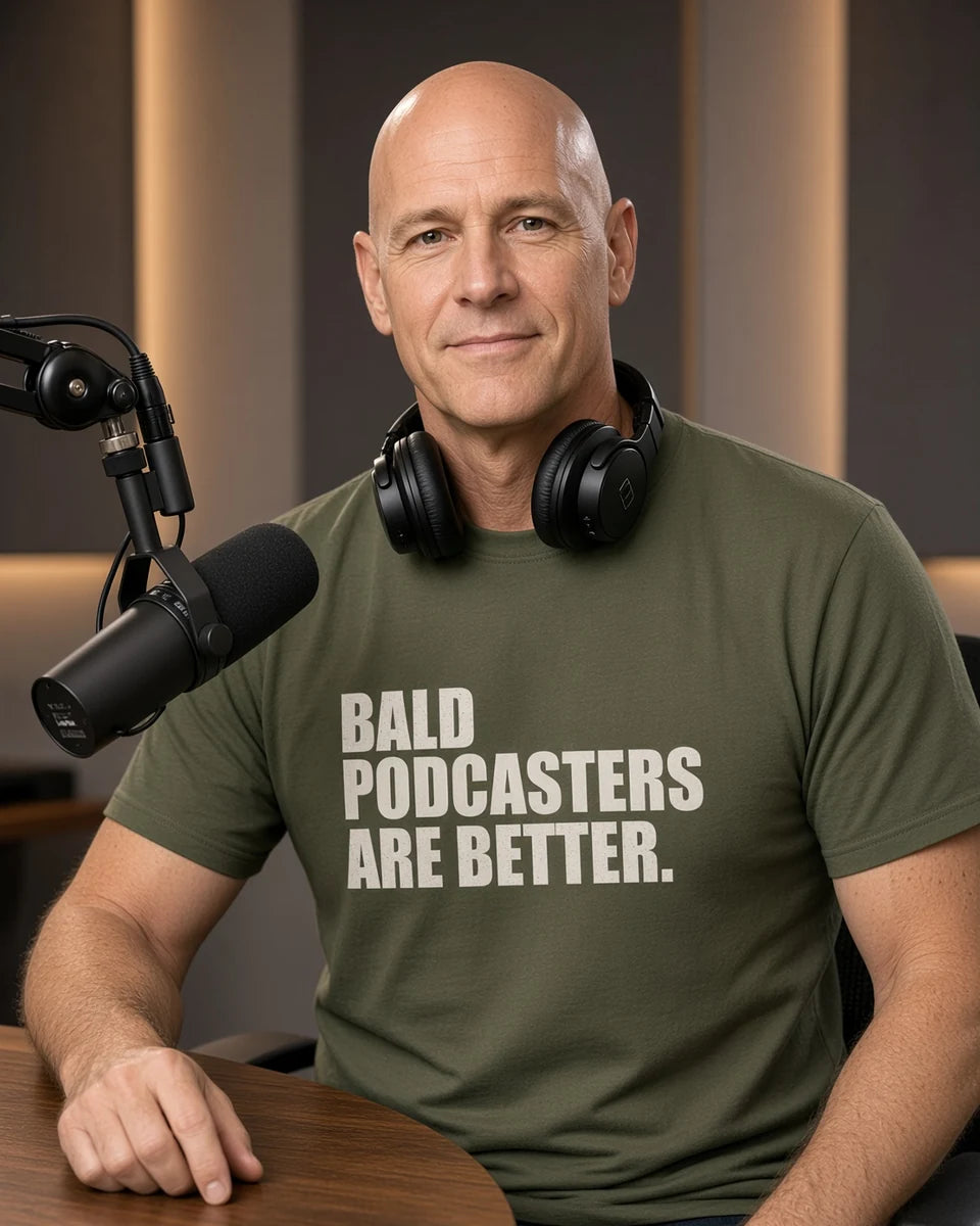 Bald Podcasters Are Better Tee — Military Green