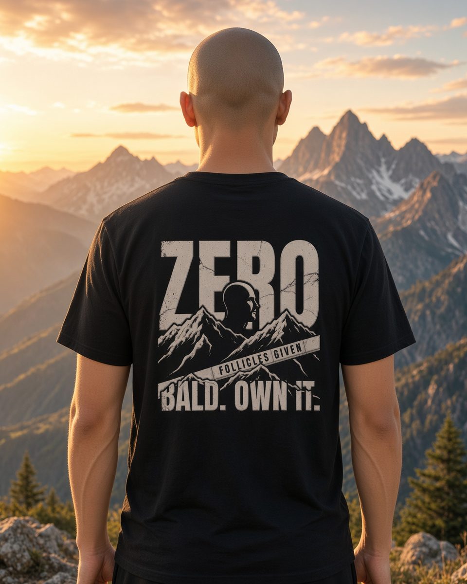 Zero Follicles Given Ridgeback Tee — Black back lifestyle photo