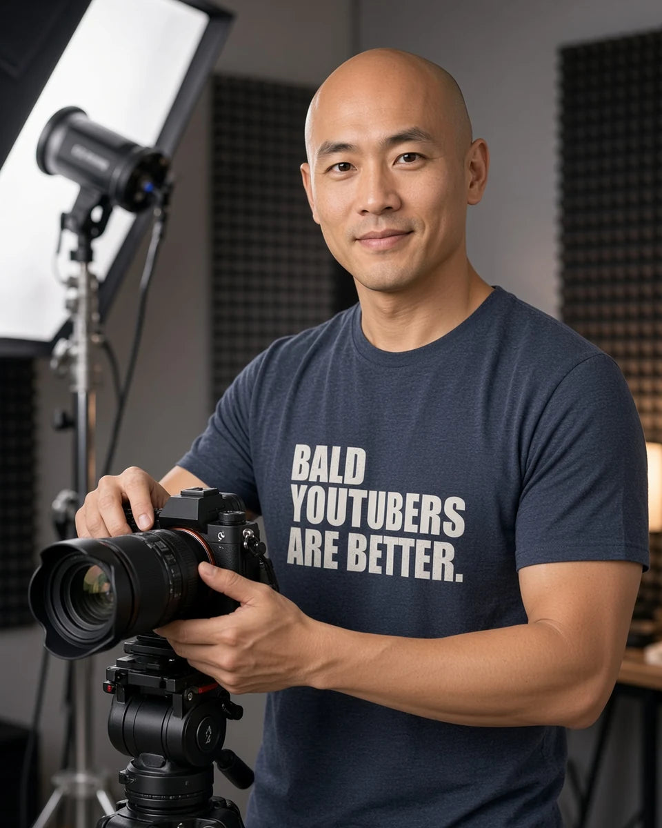 Bald YouTubers Are Better Tee — Heather Navy