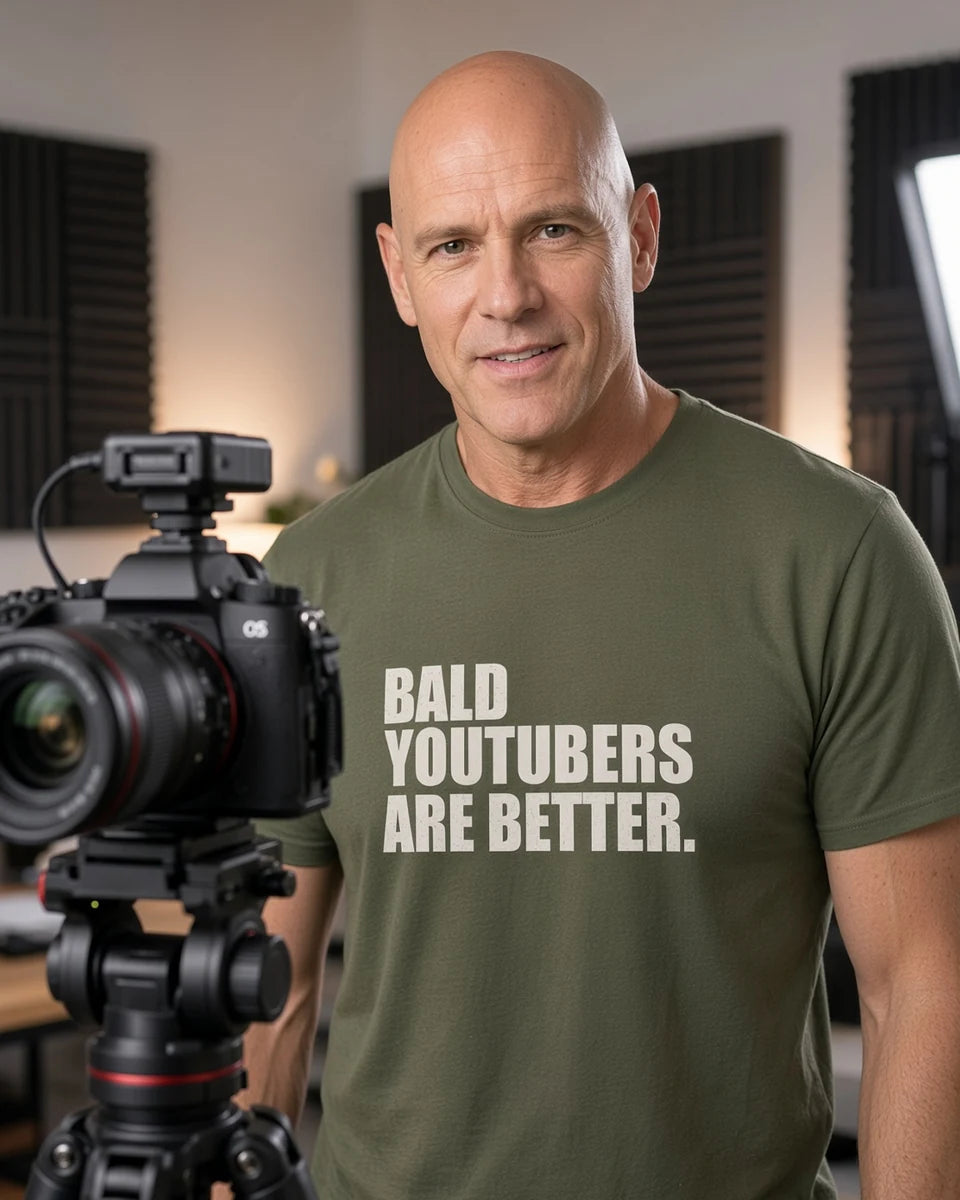 Bald YouTubers Are Better Tee — Military Green